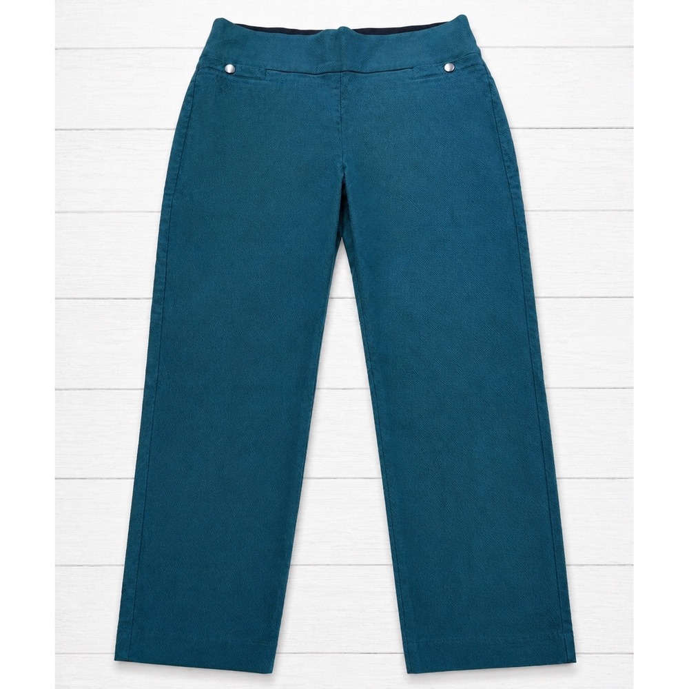 Maurices Dress Pants Dark Teal Textured Pull On Career Office Comfortable Large